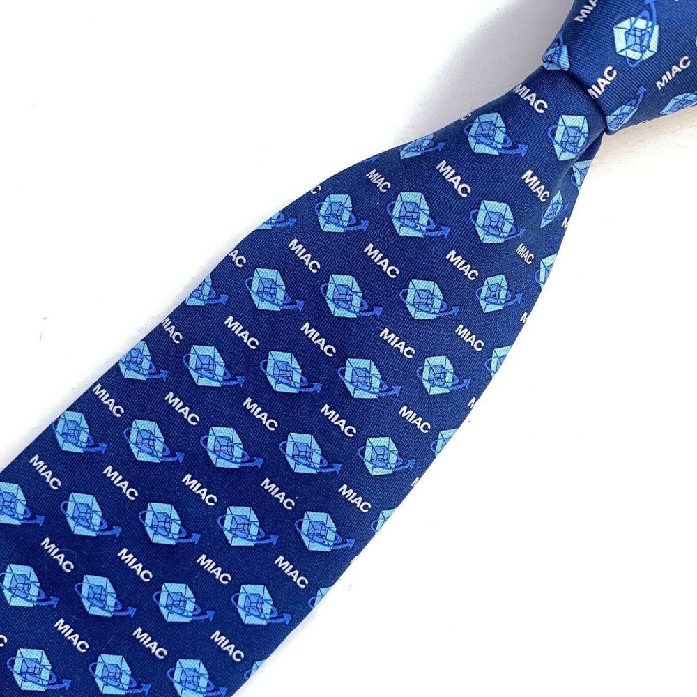 Vineyard Vines MIAC Analytics Tie Blue 100% Silk Classic Made in USA NEW